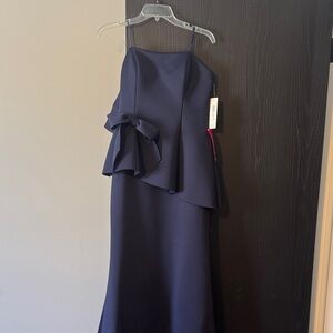 Eliza J One Shoulder Navy Dress